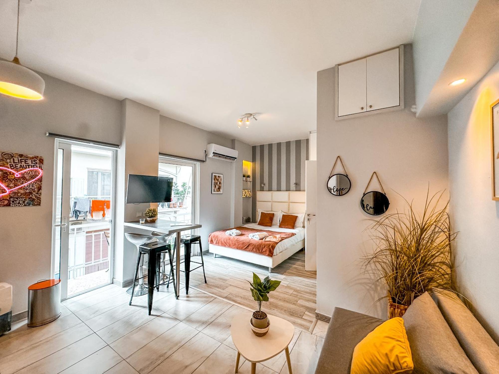 Walk To Markets From A Cozy Studio By Cielo Homes Atény Exteriér fotografie