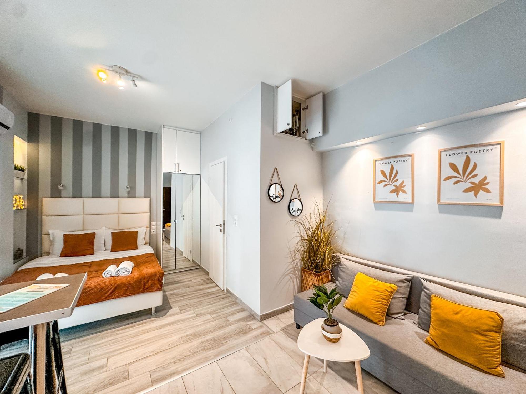 Walk To Markets From A Cozy Studio By Cielo Homes Atény Exteriér fotografie